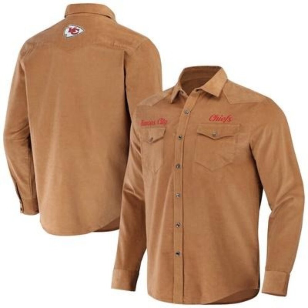 NEW Men's 2XL Nfl X Darius Rucker Kansas City Chiefs Western Button-up